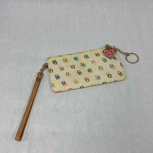 Dooney and Bourke clutch purse. Color: white and rainbow.